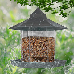 Outdoor Wild Bird Feeder with Squirrel-Proof Design - Hanging Gray Feeder