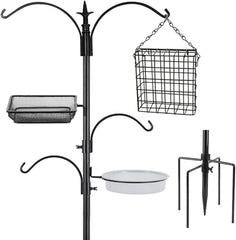 Premium Bird Feeding Station Kit 91Inch,Bird Feeder Pole, Wild Bird Feeder Hanging Kit for Bird Watching, Bird Bath Bird Feeder Hanger Bird Feeders Stand,Black