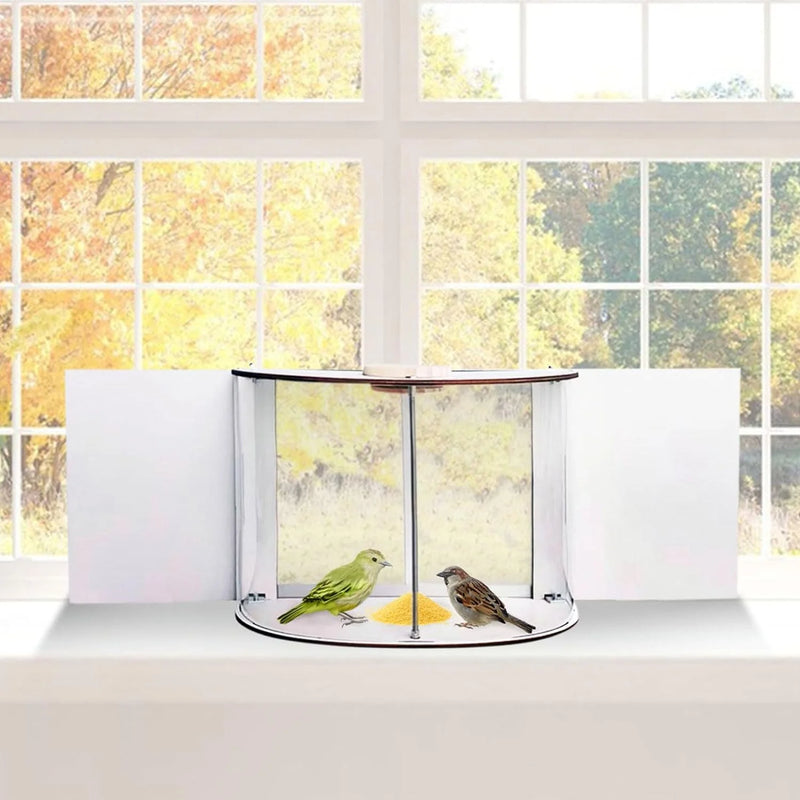 Clear View Window Bird Feeder, 180° Clear View Window Tray Bird Feeder, Durable&Elegant in Window Bird Feeder, Clear Bird Feeders for Window Viewing, Embrace the Delight of Bird Feeder