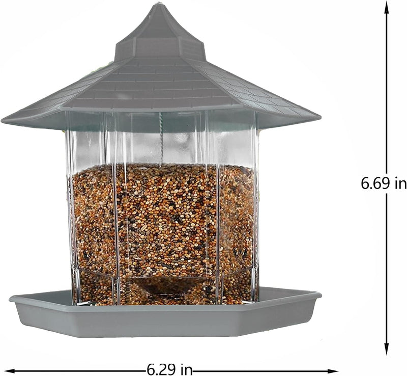 Outdoor Wild Bird Feeder with Squirrel-Proof Design - Hanging Gray Feeder