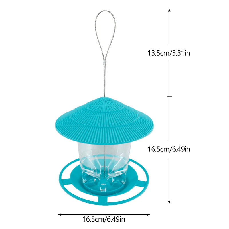 Outdoor Automatic Bird Feeder with Porous Seed Dispenser