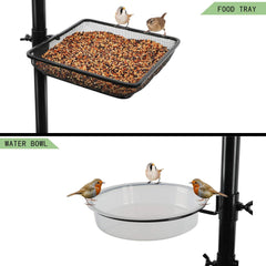 Premium Bird Feeding Station Kit 91Inch,Bird Feeder Pole, Wild Bird Feeder Hanging Kit for Bird Watching, Bird Bath Bird Feeder Hanger Bird Feeders Stand,Black